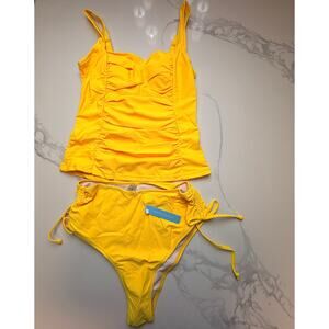 NWT Yellow Tankini Swimsuit Set Small